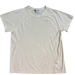 Athleta White Short Sleeve T Shirt Top Women Small Athletic Performance